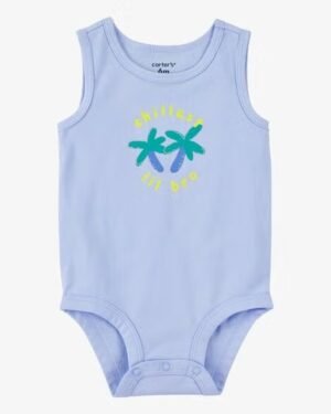 Baby Chillest Lil Bro Sleeveless Bodysuit - Blue